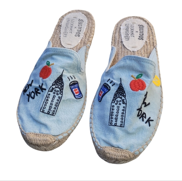 SOLUDOS x LOCKHART EMBROIDERY Limited New York Edition Espadrilles Slides Shoes - Picture 7 of 7